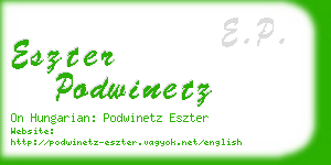 eszter podwinetz business card